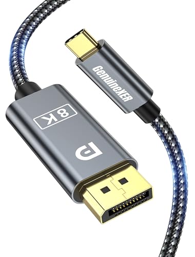 Image of Unidirectional USB C to DisplayPort 1.4 Cable 8K@60Hz, 4K@240Hz, 32.4Gbps, Thunderbolt 4 /3 Compatible Type C to DP Cord for iPhone 17 /16 /15, MacBook Pro /Air, iPad, Galaxy, XPS | 2 Meter