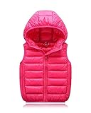 Chaleco calentador para niños y niñas: carcasa y forro hechos de 100% nailon, suave y resistente al viento, relleno: algodón, cómodo y cálido para niños, ideal para el uso diario de otoño invierno o esquí, snowboard, patinaje, camping, senderismo