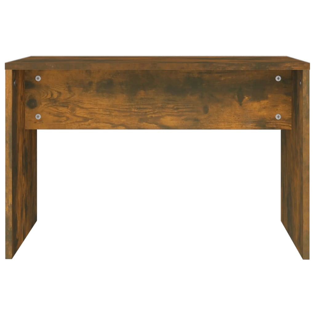 Set Tavolo da Toeletta Rovere Fumo con Specchio e Sgabello, 86,5x35x136 cm, Mobiletto con Cassetto e Portaoggetti, Consolle Salvaspazio per Camera da Letto, Organizzatore Trucco e Make up