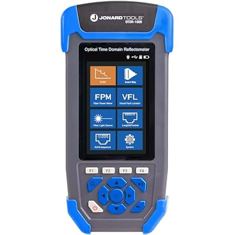 JONARD TOOLS OTDR-1000 Multi-Function OTDR with OTDR, Event Map, Power Meter, Light Source, VFL, Network Cable Tester, and More, Black Cover