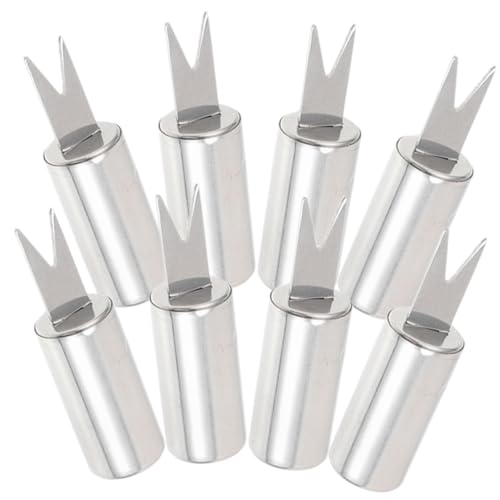 BCOATH 8pcs Stainless Steel Corn Forks Compact Bbq Skewers for Grilling Corn Fruits Snacks Ergonomic Design Easy to Clean Essential Bbq Accessories for Home Restaurant Use