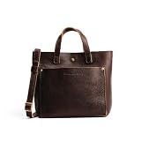 Portland Leather Goods Mini Snap Crossbody Tote Bag for Women – Handmade, Snap Closure, Durable & Unlined, Outside Pocket – Coldbrew