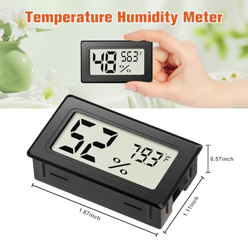 6 Pack Mini Hygrometer Indoor Humidity Meter, Small Digital Thermometer Humidity Gauge Meter, Indoor Thermometer Hygrometer Monitor Fahrenheit (℉) for Thermostat Reptile Tank, Mason Jars - Image 3