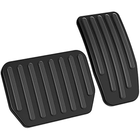 ELONN Model 3 Model Y Accelerator Brake Pedal Cover - Aluminum Alloy Pedal Pads Covers Set Non-Slip Performance Accessories Compatible with Tesla Model 3 Model Y - Black Cover