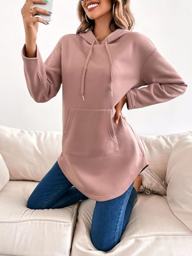 Image of KOTTY Women's Solid Smoky Pink Fleece Sweatshirt