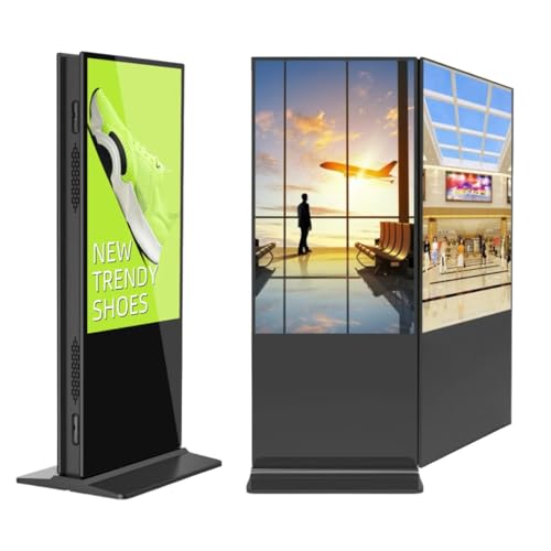 Image of 50 inch Dual-Sided Indoor Floor-Standing LCD Advertising Kiosk with Wheel Stand | Android RK3568 2GB+32GB | Non-Touch | CMS Preinstalled