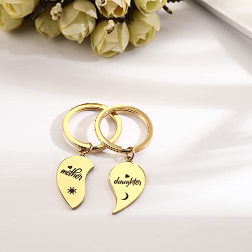 Image of Yonhon Mother Daughter Bracelet Necklace for 2 /3 /4, Mother Daughter Matching Keychain Set