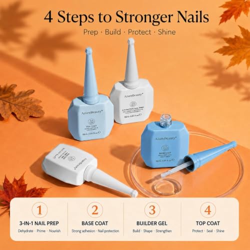 Image of AZUREBEAUTY 24 Colors 15ml HEMA-Free Fall Gel Nail Polish Set, 29Pcs Kit
