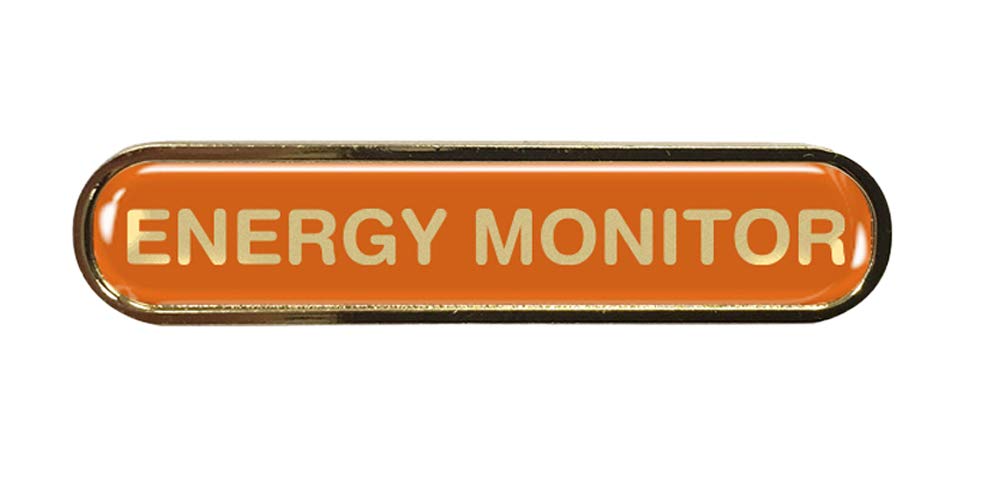 Capricornone Energy Monitor Gel Domed School Bar Badge - Orange