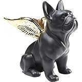 Deko Bulldogge mit goldenen Flügeln
