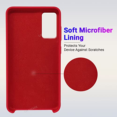 Image of LIRAMARK Liquid Silicone Soft Back Cover Case for Samsung Galaxy Note 20 (Red)