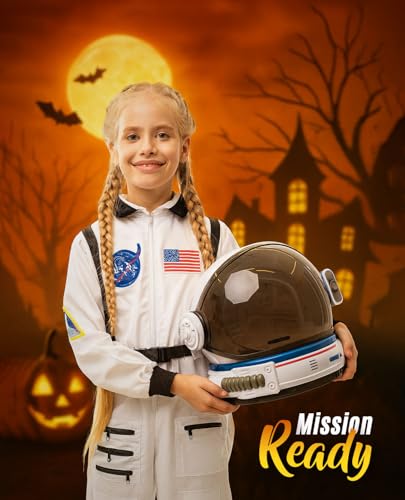 Astronaut Helmet for Kids & Adults – Halloween Kids Space Helmet with LED Lights, Movable Visor & Mission Sounds – NASA Halloween Costume & Role Play Dress Up (Helmet Only)4
