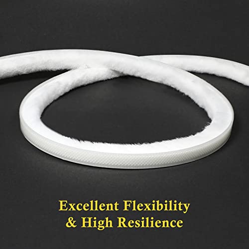 Fowong Brush Weather Stripping,11/32 Inch X 9/16 Inch X 16 Feet, Self-Adhesive Felt Door Brush Strip For Sliding Doors And Windows（White） #TOP3