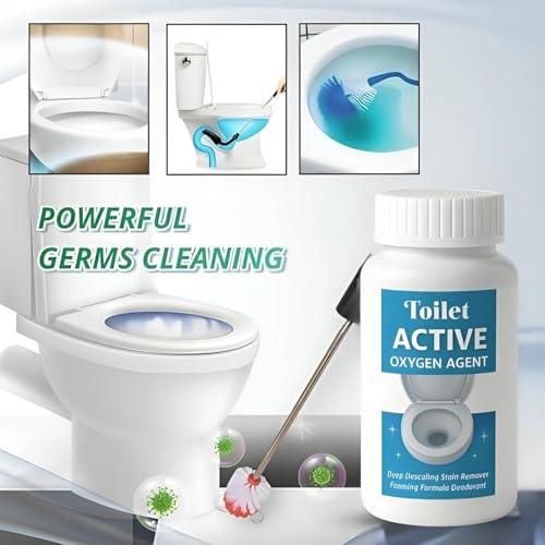 Image of Toilet Active Oxygen Agent - Powerful Toilet Bowl Cleaner Powder for Deep Descaling, Stain Removal & Odor Control | Foaming Toilet Cleaning Formula ((pack of 3))