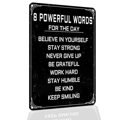 Inspirational Quotes Metal Sign - Motivational Wall Art for Office, Bedroom, Classroom, Gym - Uplifting Positive Decor, Rustproof Aluminum, 8x12 Inches