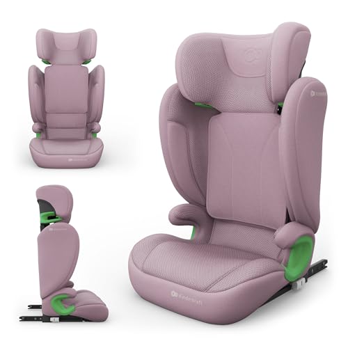 Kinderkraft JUNIOR FIX2 PRO I-SIZE Seggiolino auto 15-36 kg, Gruppo 2-3, 100-150 cm, con Isofix, Poggiatesta regolabile, Sistemi di sicurezza, Leggero Facile da trasportare, Facile da pulire, Rosa