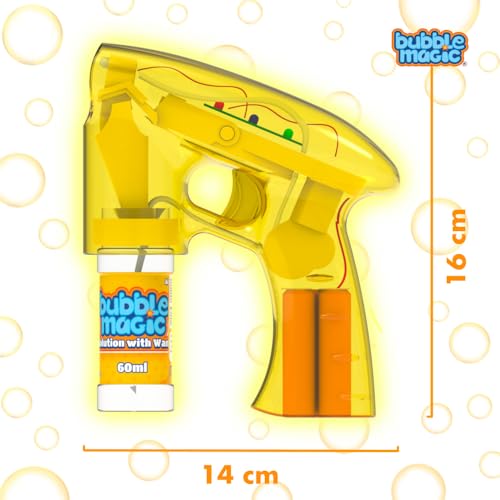 Image of Bubble Magic Light Up Electronic Bubble Blaster - Yellow