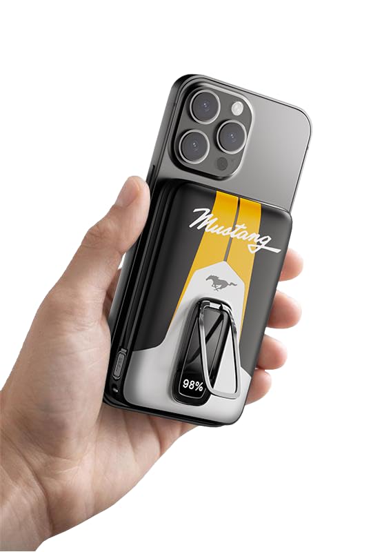 Image of GOBOULT Mustang Ampvault V10 10000 mAh Wired & Wireless Power Bank (Phantom Black, Lithium Polymer, Fast Charging for Earbuds, Mobile, Smartwatch, Speaker, Tablet, USB Type-C, Digital Display)