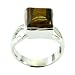 GemsOnClick Unisex Hombre Mujer Plata de Ley 925 Plata de Ley cojín Ojo de Tigre Natural