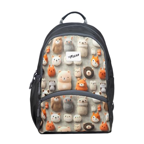 Image of F Gear Brio Kids Backpack|Water-Resistant Polyester|2 Spacious Compartments with Front Pocket & Bottle Holder Adjustable Shoulder Straps|Durable YKK Zippers