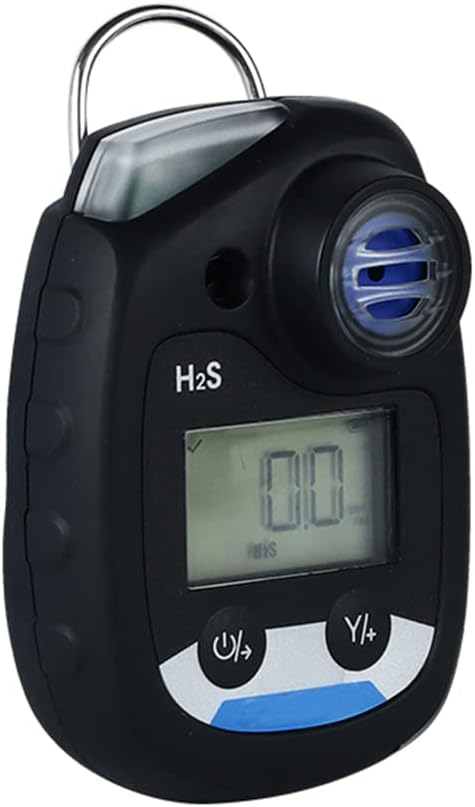 ATO Hydrogen Sulfide(H2S) Gas Detector, H2S Gas Monitor with Sound, Light and Vibration Alarm, 0-200ppm, with Back Clip