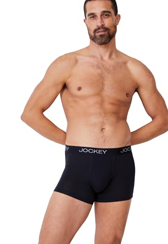 Jockey Chafe Proof Pouch Trunks - Boxershorts Herren im 2er Pack, Unterhosen mit ergonomisch geformter Tasche, atmungsaktive Männer Unterwäsche ohne Eingriff - Doppelpack, in Schwarz Jockey Chafe Proof Pouch Trunks - Boxershorts Herren im 2er Pack, Unterhosen mit ergonomisch geformter Tasche, atmungsaktive Männer Unterwäsche ohne Eingriff - Doppelpack, in Schwarz