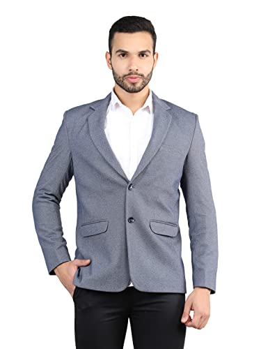 Image of CHKOKKO Men Checked Winter Wear Regular Fit Coat BlueMelange