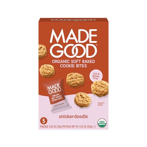 MadeGood Snickerdoodle Soft Baked Cookies, Organic Snacks, 0.85oz Each