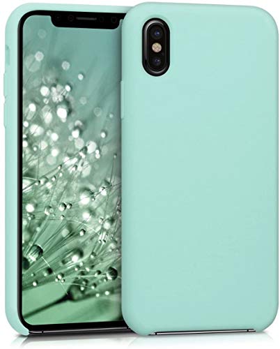 Image of REALCASE iPhone X | iPhone Xs Back Cover Case | Full Protective Liquid Silicone | Shockproof Case Back Cover for iPhone X /Xs [S-Mint Green]