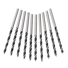 Pack of 10 Woodworking Twist Drill Bit Set 3mm Round Shank Carbon Steel Drilling Tools for Wood Furniture Cabinet