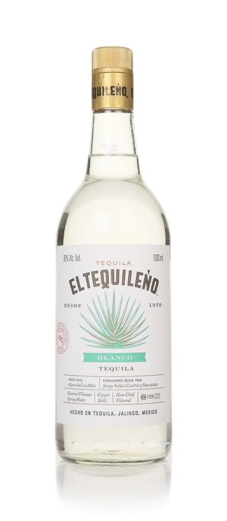 El Tequileño Blanco Tequila 100cl, 38% ABV | 70% Jalisco Blue Agave, Vegan and Gluten Free, Smooth and Sweet Agave, Family Owned Distillery