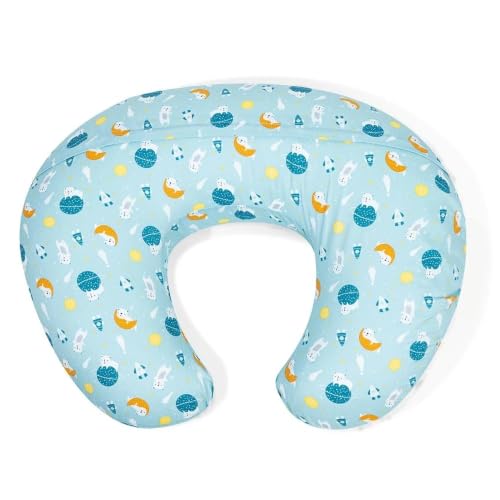 Image of ๐๐ข๐ฆ๐ ๐๐ฅ Nursing Pillow for Breastfeeding Newborn Baby | C-Shape Feeding Pillow with Removable Cotton Cover | Tummy Time, Propping & Sitting Support | Baby Feeding Pillow for Mother (Dog Firozi)