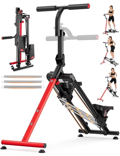YOLEO Einstellbarer Widerstand Stair Stepper für Zuhause, Klappbarer Stepper mit 3 Trainingsmodi, Compact Cardio Übung Stair Climber mit XXL-Trittflächen, 90% Vormontiert Stairmaster mit Haltegriff