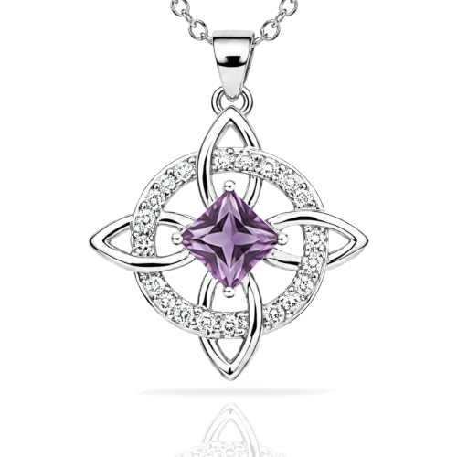 Dfugta Witch Knot Necklace for Women Witches Knot Necklace With Birthstone