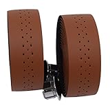 KINGOU Brown Synthetic Leather Road Bike Handlebar Tape Bicycle Bar Tapes - 2PCS Per Set