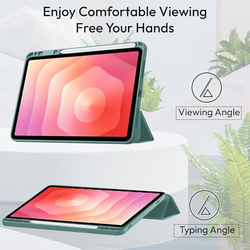 Image of Robustrion Cover Case for Samsung Galaxy Tab S11 11 inch Cover with [S-Pen Holder], Flip Cover Case for Samsung S11 Tablet 11 inch [Auto Sleep Wake] - Dark Green