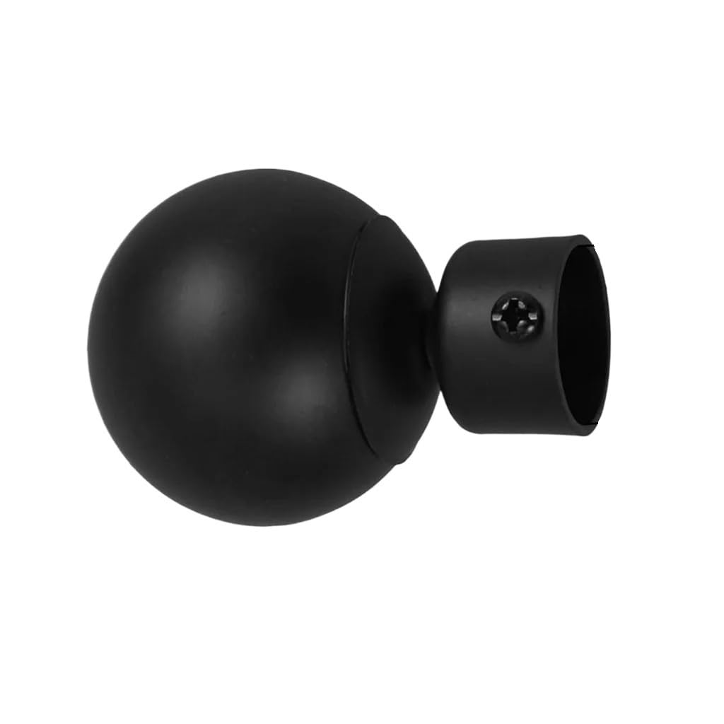 Lot de 4 embouts de tringle à rideaux en fer épais peint en noir pour tringles de 24 mm à 28 mm pour décoration de maison
