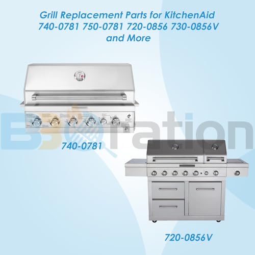 Image of 740-0781 Grill Parts for KitchenAid 740-0781 750-0781 720-0856V 720-0856, Cooking Grate, Heat Plate & Burner Kit for Kitchenaid Grill Replacement Parts 740-0781 NEX13000399A0