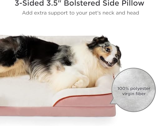 Image of Cutepups Orthopedic Dog Bed Comfortable Dog Mattress for Sleeping, Washable pet Bed for Dogs (Pink /Cream, 4XL)