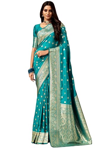 Image of C J Enterprise Women's Banarasi Saree Pure Kanjivaram Style Silk Saree With Blouse Piece for Wedding (Pari 121)