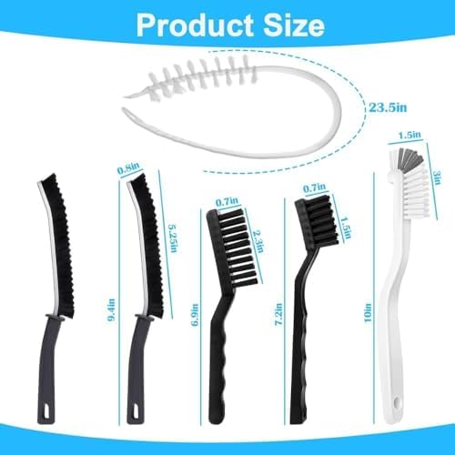 Washing Machine Cleaner Brush Set (6-Pcs) for Front & Top Load Washers β Deep Cleaning Kit for Rubber Seal, Drum, Dispenser, Tight Gaps & Multipurpose Cleaning in Kitchen, Bathroom & Home - 1