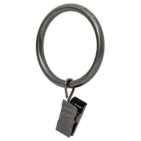 Ivilon Drapery Curtain Clip Rings - Clips Ring for Curtain Panels 1.7", Set of 14 - Pewter Cover