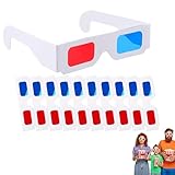 Lot de 10 paires de lunettes 3D anaglyphes avec verres rouges et bleus, lunettes 3D pour téléviseur, idéales pour les films 3D, le divertissement à domicile, les cours scolaires et les expositions
