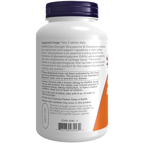 NOW Supplements Glucosamine & Chondroitin Tablets