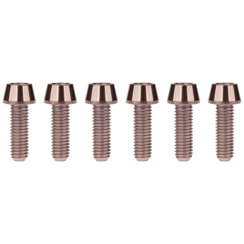 Image of Titanium Ti DIN912 M4 8 10 12 15 20mm Tapered Head Hex Bolts Bicycle Screws Pack of 6 (Bronze, M4x12mm)