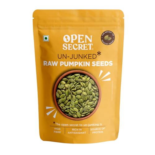 Image of Open Secret Pumpkin Seeds | 200g | Seeds, Pumpkin Seeds 200gm, Raw Pumpkin Seed, Seeds for Eating, Healthy Snacks, Rich in Antioxidant & Protein Rich Seeds, Rich in Fibre, No Preservatives (Pack of 1)