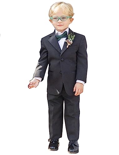 Costume 2 pièces garçon avec revers échancré et tuxedos élégants à deux boutons pour les cérémonies
