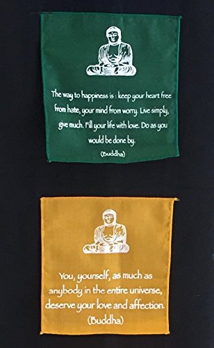 Oma Buddha Tibetan Prayer Flag Banner Wall Art Hanging Decor Rainbow Chakra Motivational Inspirational Affirmation Wall Banner Scroll #TOP3