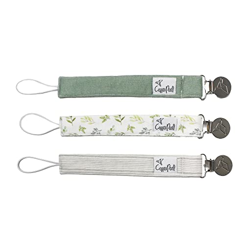 Image of Copper Pearl Pacifier Clip 3-Pack: Premium Knit Binky Clips for Baby Girls and Boys - Stylish Stainless Steel Pacifier Holder Clip - Baby Pacifier Clips for No More Floor Drops - Haven