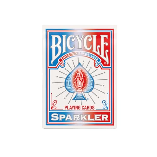 Image of Bicycle Sparkler Playing Cards - Made in USA - Tribute to American Flag & Dazzling Fireworks Deck, Bold Patriotic Collectible Card Set for Fourth of July Parties, Americana Gifts, Family Game Night